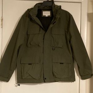 Men’s raincoat green size medium with hood
